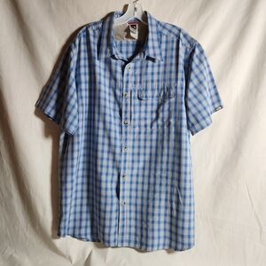The North Face Blue Plaid Men's XL Button Up Shirt